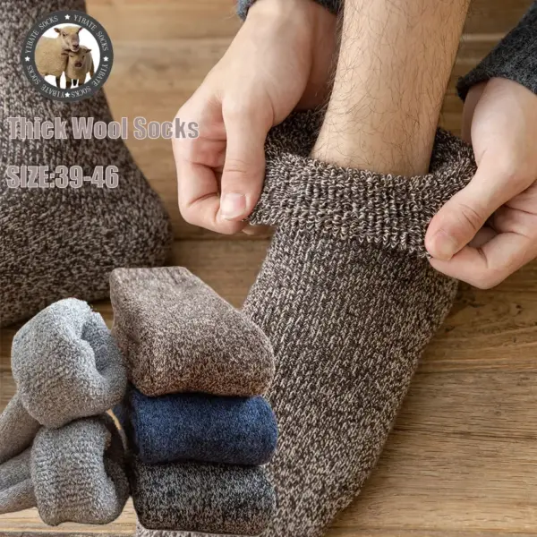 3 Pairs Men's Thick Merino Wool Socks - Image 5