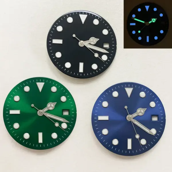 29mm Blue Luminous Watch Dial with Green Hands