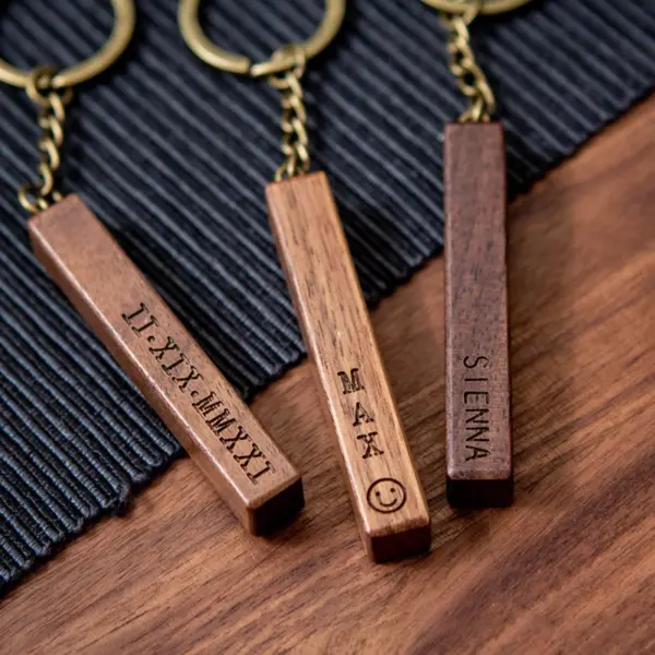 5 PCS Walnut Keychain Blanks for DIY Engraving - Image 2