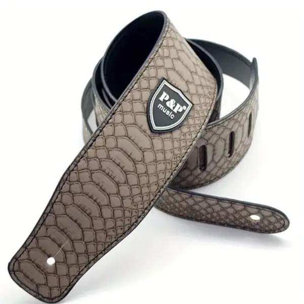 Adjustable Faux Leather Guitar Strap 6.5cm Width - Image 12