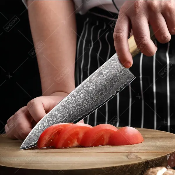 Damascus Steel Chef Knife and Meat Cleaver - Image 3