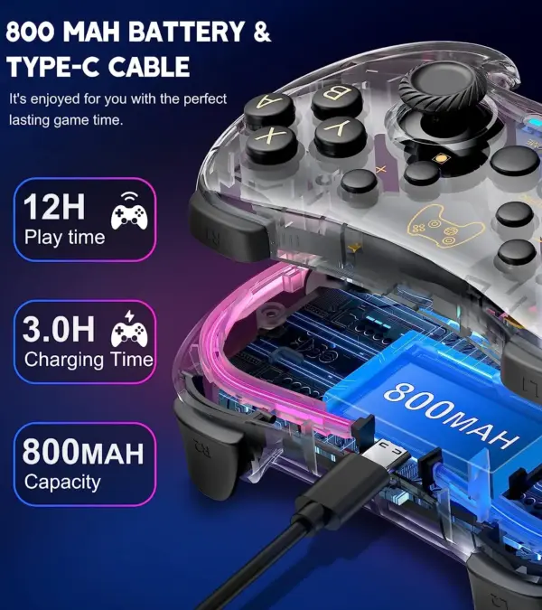 RGB Wireless Switch Pro Controller with Turbo - Image 5