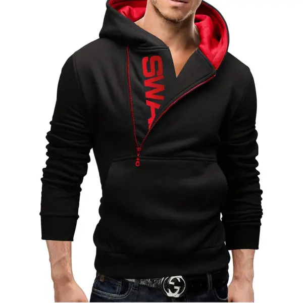 Men's Casual Polka Dot Zipper Hoodie - Image 8