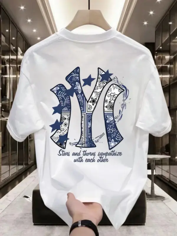 Casual Cotton Letter Print Women’s T-Shirt - Image 2