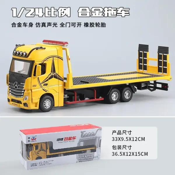 1:24 Scale Mercedes Benz Flatbed Truck Model - Image 9