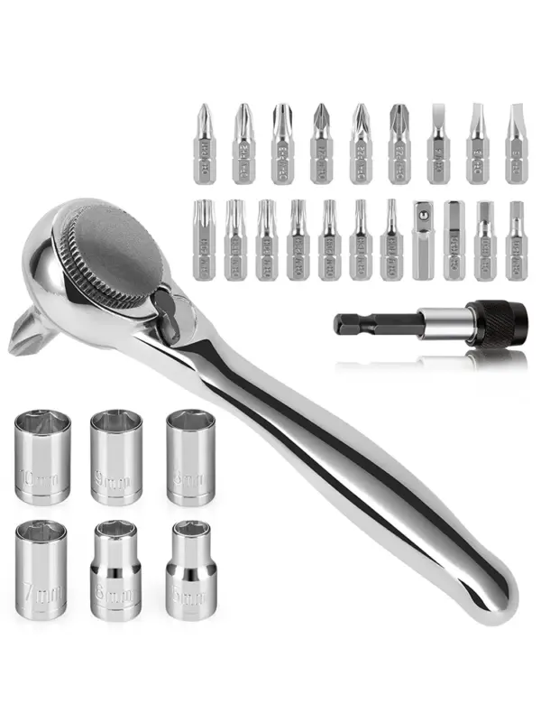 28 in 1 Compact Ratchet Wrench Set - Image 7