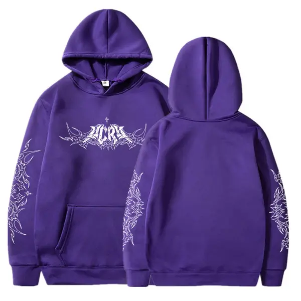 Men's Y2K Dark Tribal Graphic Hoodie - Image 10