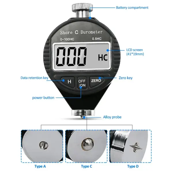 Digital Shore Hardness Durometer Tester 0-100 - Image 3