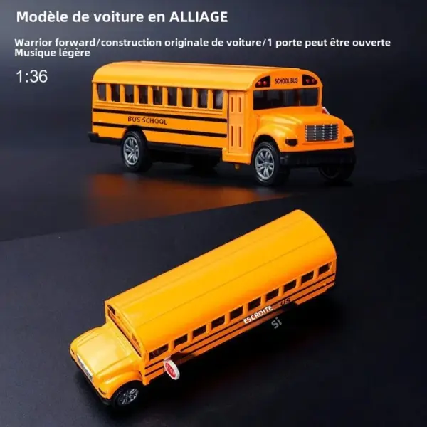 1:36 Scale Alloy School Bus Toy with Sound - Image 4
