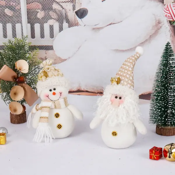 Santa Claus and Snowman Plush Dolls Set - Image 2