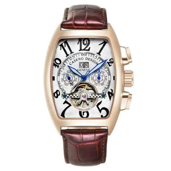 Tonneau Case Mechanical Tourbillon Wristwatch - Image 8