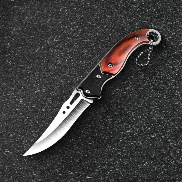Stainless Steel Folding Paring Knife with Keychain - Image 5
