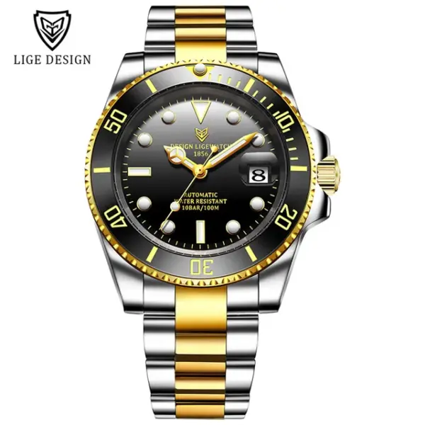 LIGE Automatic Men's Diver Stainless Steel Watch - Image 10