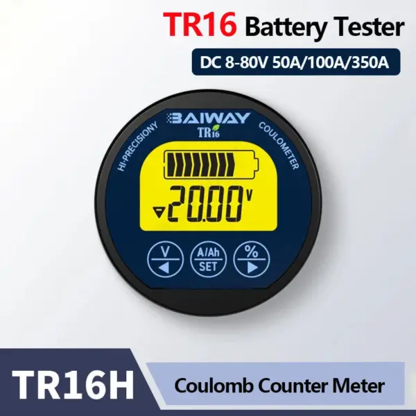 TR16H Waterproof Battery Capacity Tester 8-120V