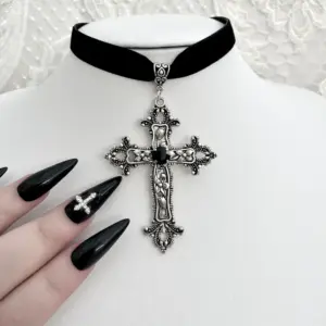 Neo-Gothic Red Velvet Cross Choker 37 Sa82fd4f5ff4744049804803c7e981bf8g