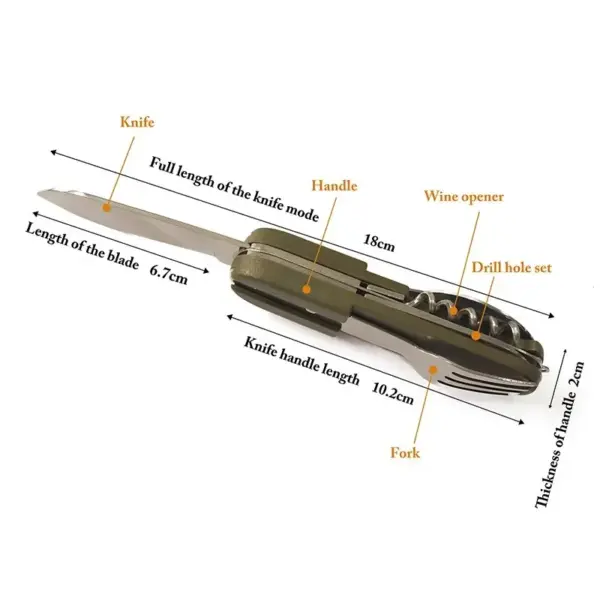 7-in-1 Stainless Steel Camping Utensil Set - Image 2
