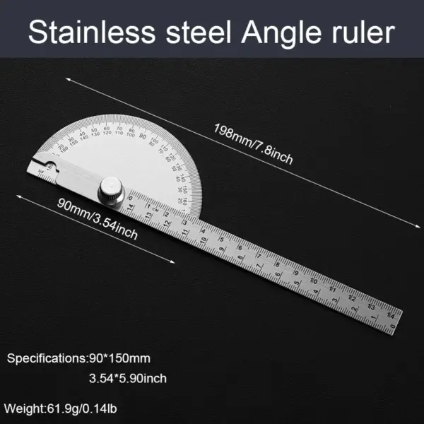 Stainless Steel Round Head Protractor Gauge - Image 9