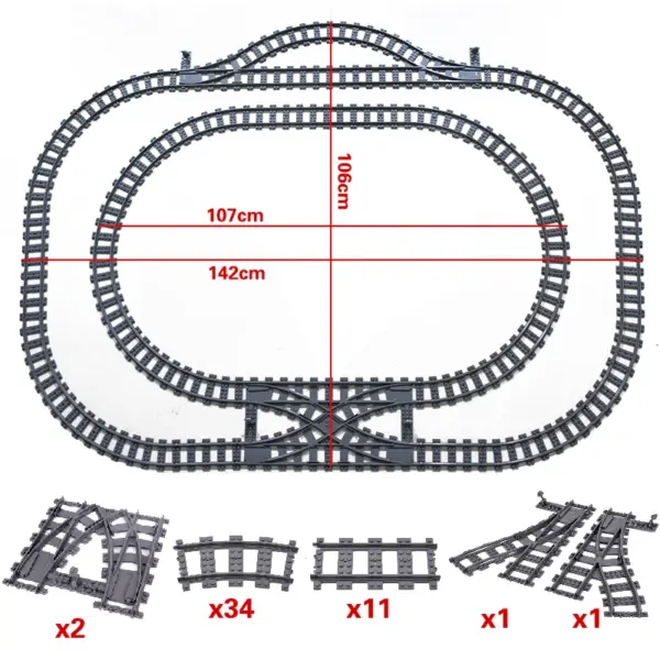 Flexible Building Block Train Tracks Set - Image 5