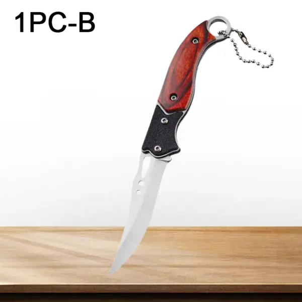 Stainless Steel Folding Paring Knife with Keychain - Image 8
