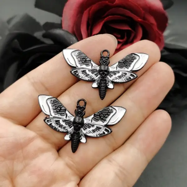 Zinc Alloy Death Moth Charms Set of 5 - Image 5
