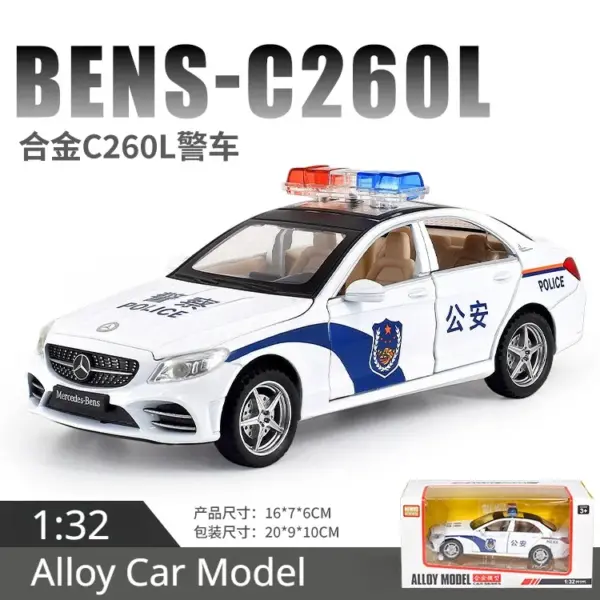 1:32 Mercedes-Benz C260 Police Diecast Model