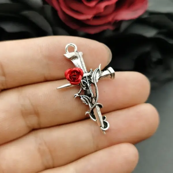 10pcs Neo-Gothic Zinc Alloy Sword Charms - Image 2