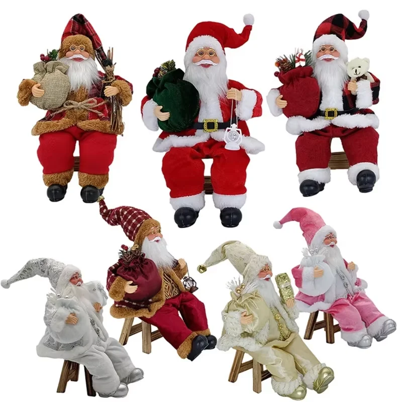 Santa Claus Sitting Decoration 14 Inch Figure 2 Santa Claus Sitting Decoration 14 Inch Figure - Image 2