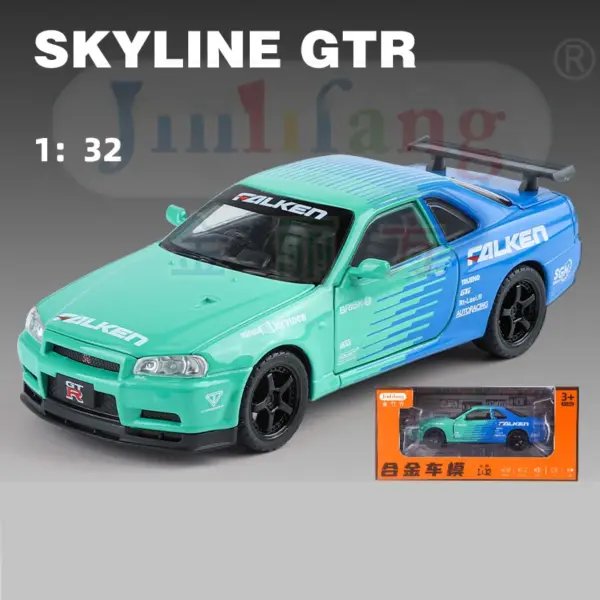 1:32 Nissan Skyline GTR R34 Diecast Car Model - Image 7