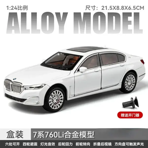 1:24 BMW 760LI Diecast Alloy Model Car - Image 7