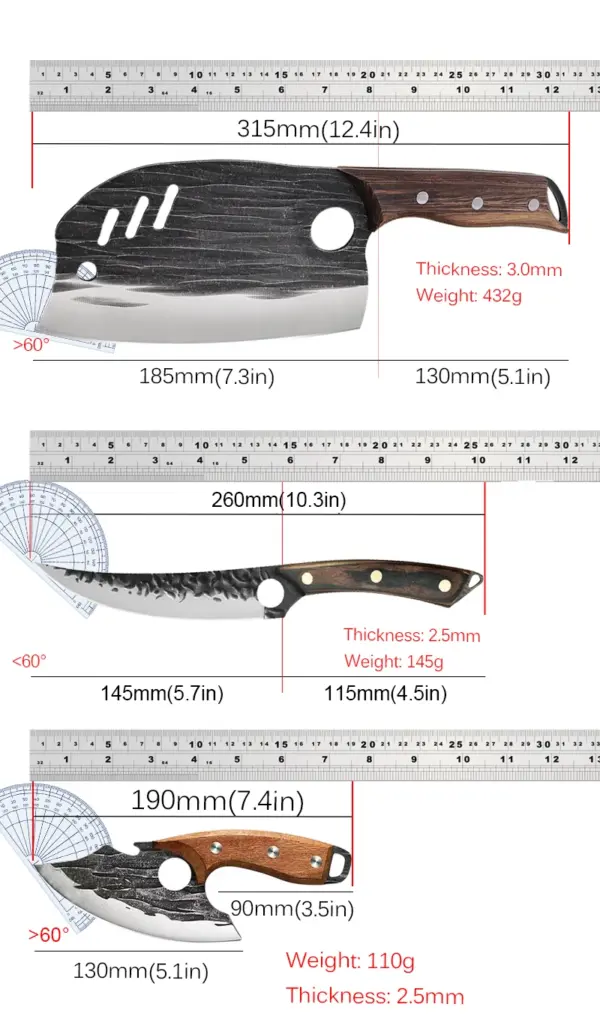 Stainless Steel Boning Kitchen Knife Set - Image 6