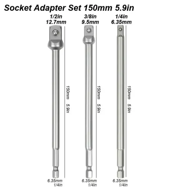 1/4 Hex Shank Impact Socket Adapter Set - Image 7