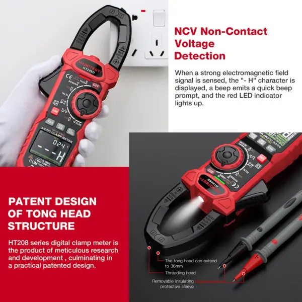 HT208A/D True RMS Digital Clamp Meter - Image 4