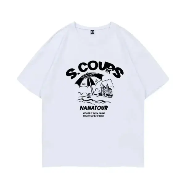 Minimalist White Kpop Women's T-shirt - Image 4
