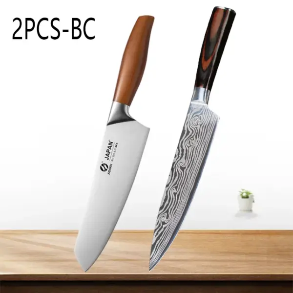 Japanese Kitchen Chef's Knife with Wooden Handle - Image 7