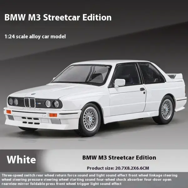 1:24 BMW M3 E30 Metal Diecast Car Model - Image 10