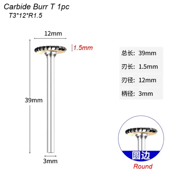 T Type 3mm Carbide Rotary File for Die Grinder - Image 9