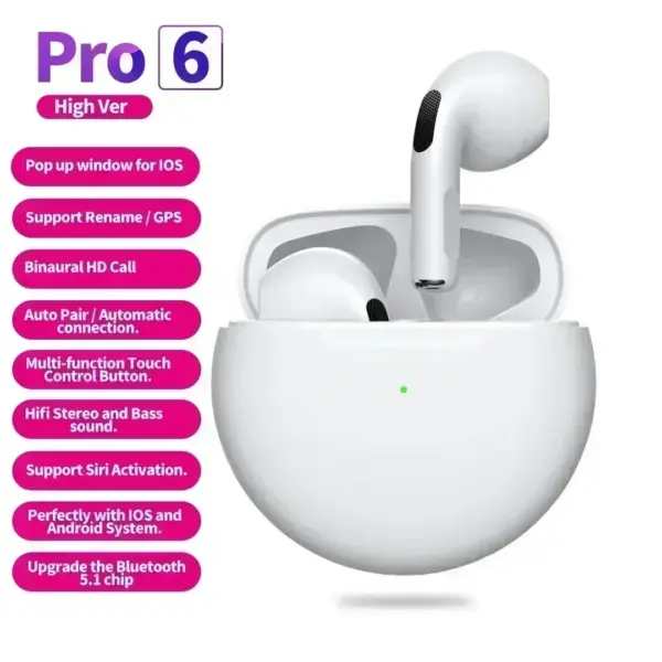 Air Pro 6 TWS Bluetooth Earbuds with Mic - Image 8