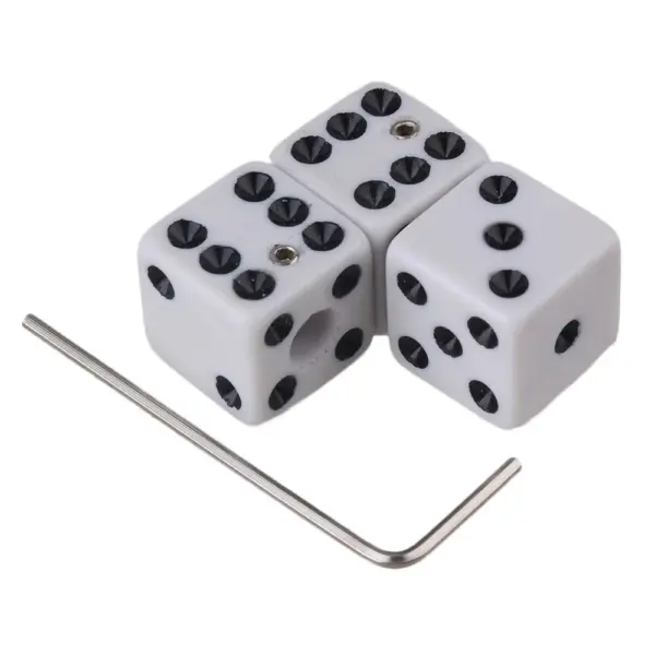 White Plastic Dice Guitar Control Knob Set of 3 - Image 2