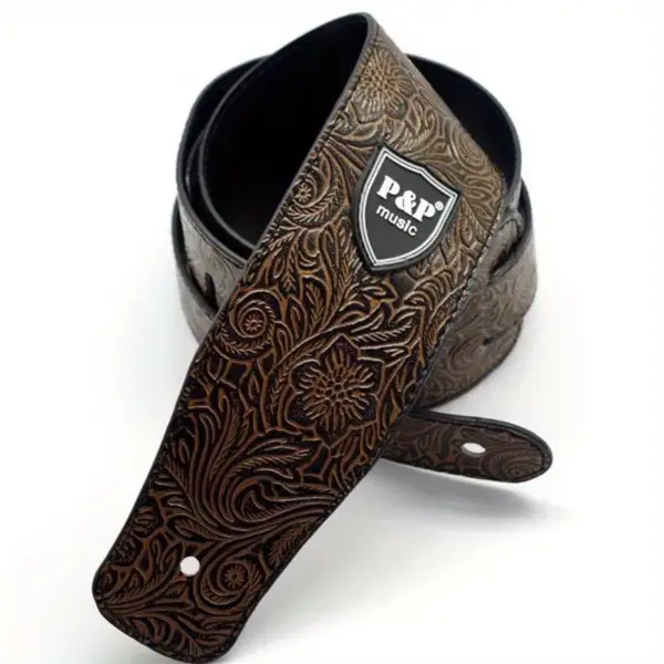 Adjustable Faux Leather Guitar Strap 6.5cm Width - Image 7