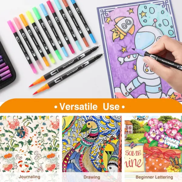 168 Colors Dual Brush Art Markers Set - Image 4