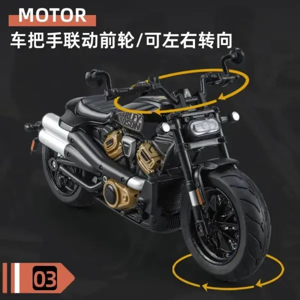 1:12 Scale Alloy Harley Sportster Model Motorcycle - Image 4