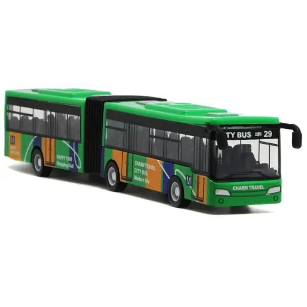 Alloy Double Section Diecast Bus Model Toy - Image 8
