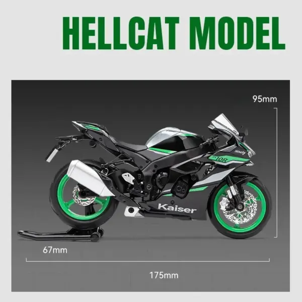 1:12 Kawasaki Ninja ZX-10R Diecast Motorcycle - Image 5