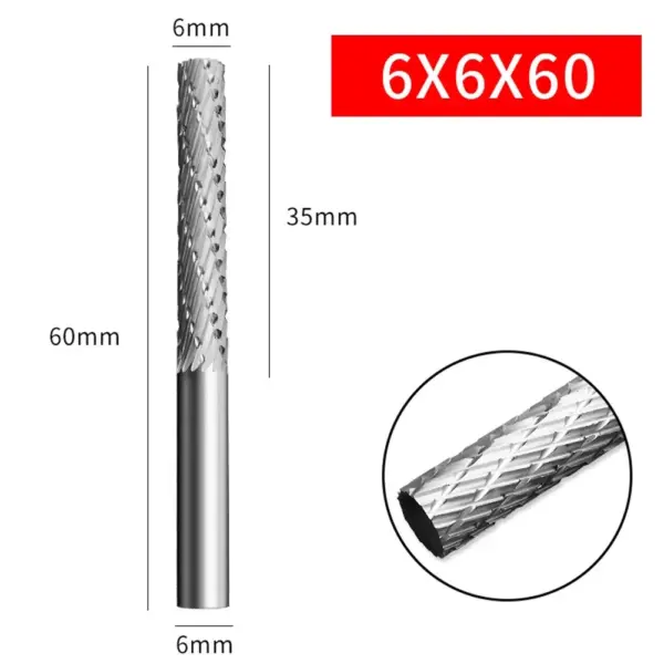 High Speed Steel Rotary Burr Tool 6mm Shank - Image 3