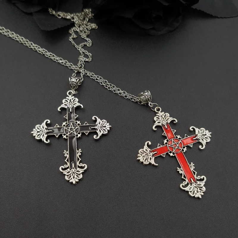 Gothic Upside Down Cross Pendant Necklace 5 Gothic Upside Down Cross Pendant Necklace - Image 5