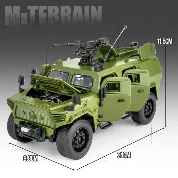 1:24 Diecast DongFeng Military Vehicle Model - Image 4