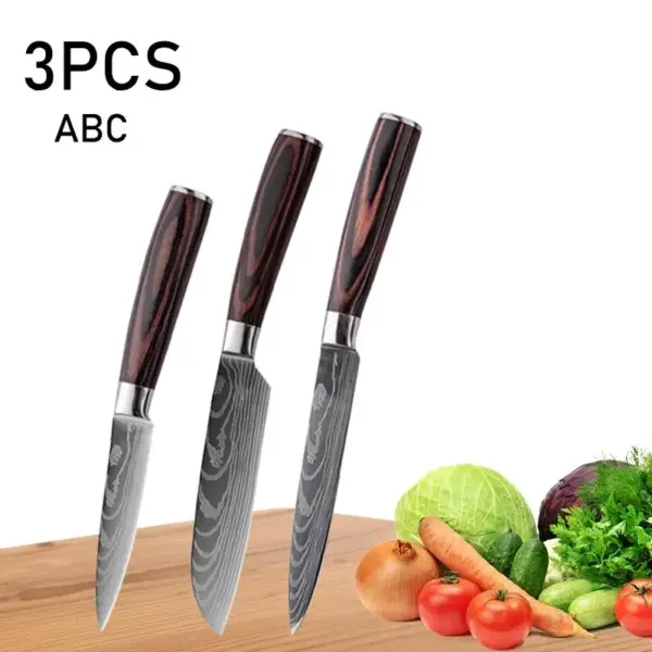 Japanese Kitchen Knife Set with Meat Cleaver - Image 18