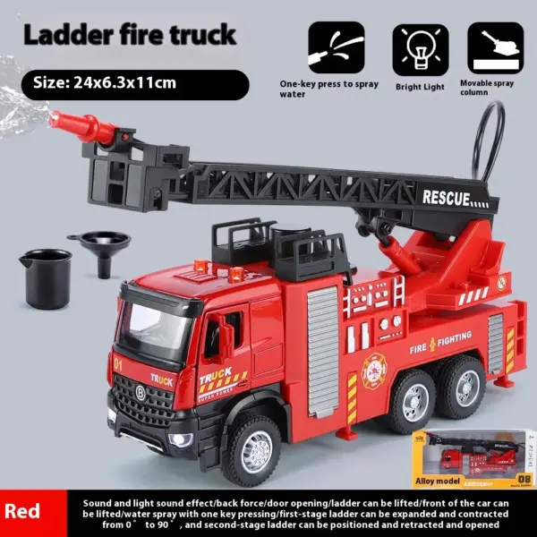 Kid's Alloy Fire Truck with Telescopic Ladder - Image 7