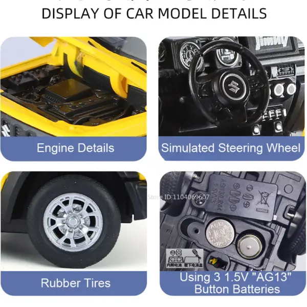 1:24 Suzuki Jimny Diecast Car Model SUV - Image 3
