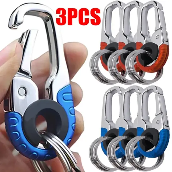 Zinc Alloy Car Keychain Ring with Hook - Image 2